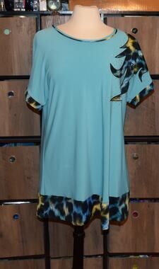 gevence Blue Blouse XL Scoop neck Tunic